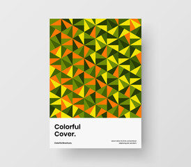 Original company cover vector design illustration. Bright mosaic pattern corporate brochure template.