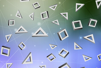 Light Pink, Green vector texture in rectangular style.