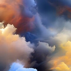 Fototapeta na wymiar Colorful smoky clouds 5