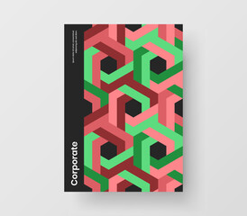Original pamphlet vector design concept. Isolated mosaic shapes corporate cover layout.
