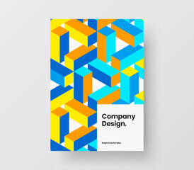 Trendy mosaic shapes leaflet concept. Isolated corporate identity A4 vector design layout.
