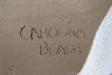 Carolina Beach written in the sand