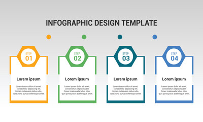 Fototapeta premium 4 Steps business infographic diagram information chart layout design template