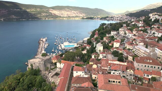 Herceg Novi Drone flight over the city, and maria 