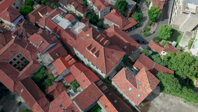 Roofs of the old city.. Herceg Novi Drone flight o