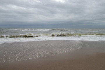 Waves on the sandy beach