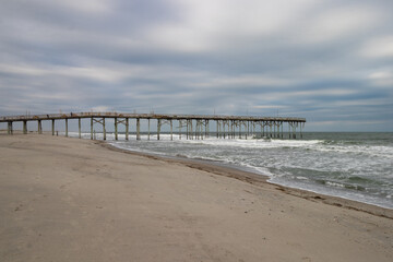 Fototapeta na wymiar Carolina Beach Pier on the Atlantic Coast