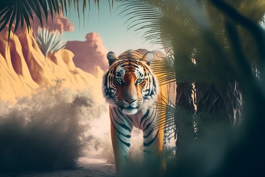 Tiger in the jungle, Tiger, Safari, Generative AI