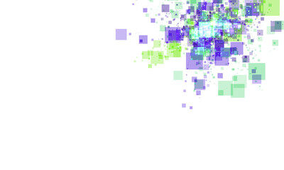 Isolated blue green and purple graphic design element square shapes overlay