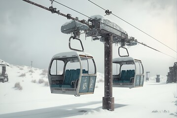 Ski lift, Chairlifts, Lifts, Winter Season, Generative AI