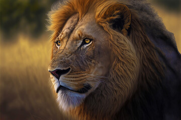 Obraz premium Close up portrait of a lion