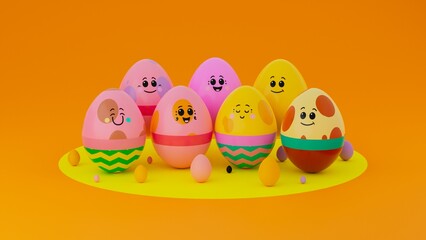 Easter Eggs in a row