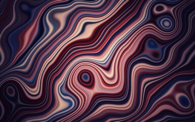 Artistic and classic 3D abstract background of colorful flowing liquid or wave patterns with vignette effect. Art painting of wave pattern. Retro and vintage design.