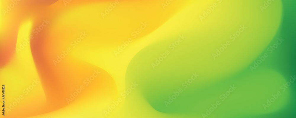 Sticker abstract flow back green and yellow colors