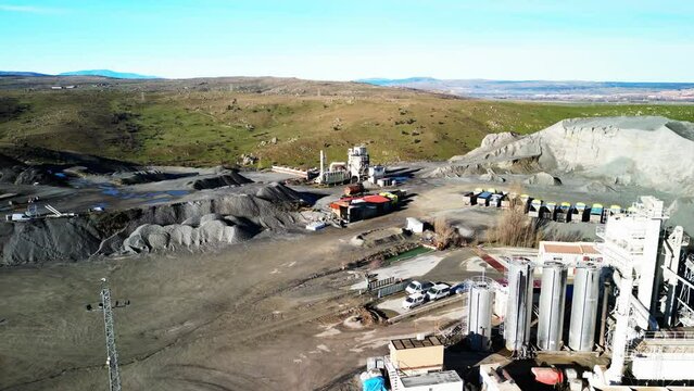 aerial video of open pit gold and diamond mine