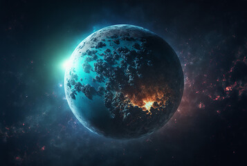 Obraz na płótnie Canvas Planet in space, sci-fi