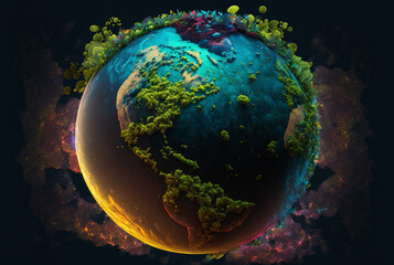 Fototapeta premium Planet in space, sci-fi