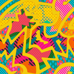 Colorful fabric geometric seamless pattern