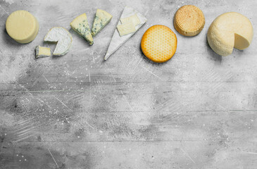 Fototapeta na wymiar Assortment of different cheeses.