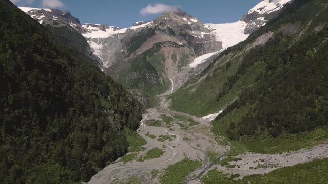 Drone footage of the Glaciar Ventisquero Yelcho in Patagonia, Chile - natural look