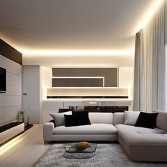 Interior design, gerado por AI - obrazy, fototapety, plakaty