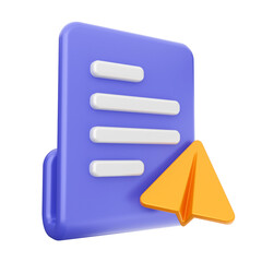 3d file sending folder data icon illustration render