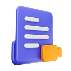 3d file video folder data icon illustration render