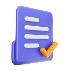 3d file check folder data icon illustration render