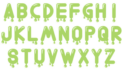 Melted 3D typography, Abstract digital alphabet font. Creative vector illustration