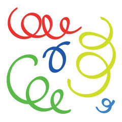 A set of hand-drawn paint lines highlighted on a white background. Blank, black, colored marker strokes.