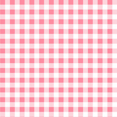 Seamless pink checkered plaid fabric pattern texture. Stripes crossed horizontal and vertical lines.Seamless tartan checkered background.