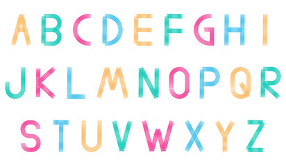 Line brush typography, Abstract digital alphabet font. Creative vector illustration