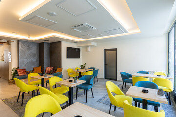 Interior of an empty cafe bar restaurant