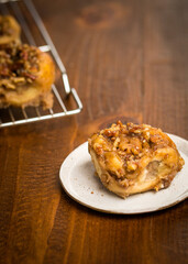 Sticky bun with walnuts
