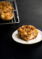 Sticky bun with walnuts