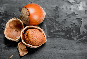 Hazelnuts in the shell .