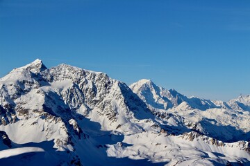 Fototapeta na wymiar Snow landscape in Tignes France alps 