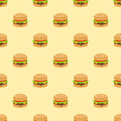 vector icon of cute flat design pattern fast food burger
