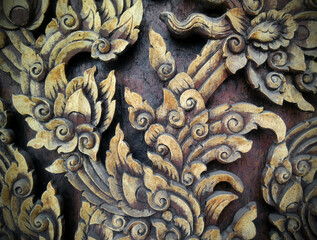 Thai style carving. Close up carving