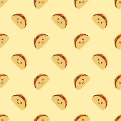 vector icon of cute flat design pattern fast food taco
