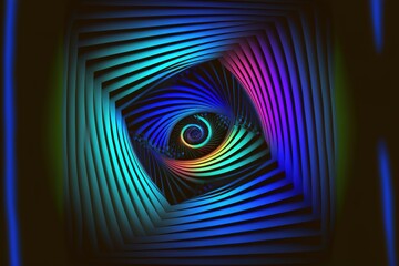 Naklejka premium fibonacci rectangle spiral, paradox, depth, angle, luminous created with generative ai technology