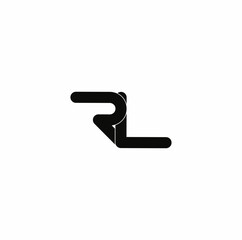 rl lr r l monogram logo isolated on white background