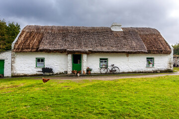 Traditional thatch roof cottage in Ireland