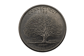 Connecticut State Quarter, 50 State Quarter The charter oak, Connecticut 1789 - 1999