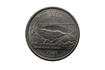 West Virginia State Quarter, 50 State Quarters, 1863 - 2005 New River Gorge