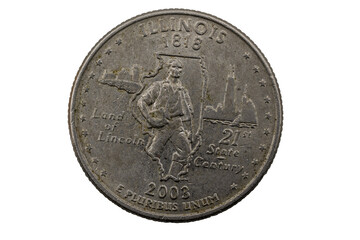 Illinois State Quarter, 50 state quarters 1818 - 2003 Land of Lincoln, 21st State Century