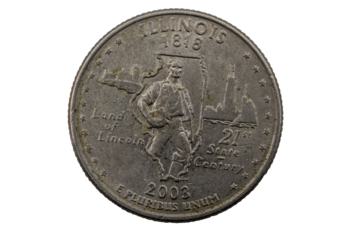 Illinois State Quarter, 50 state quarters 1818 - 2003 Land of Lincoln, 21st State Century