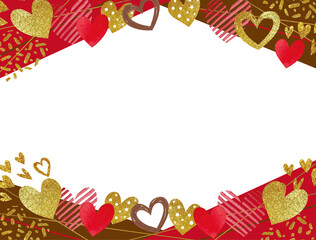 バレンタインデーにも使えるのハートのPNG背景透過フレーム