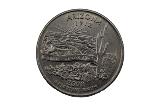 Arizona State Quarter, 50 state quarters 1912 - 2008 Grand Canyon State