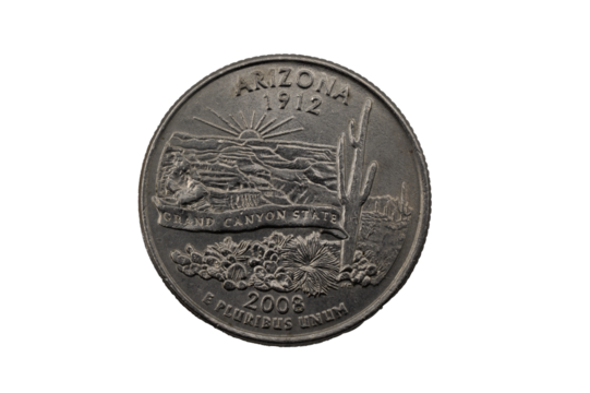 Arizona State Quarter, 50 state quarters 1912 - 2008 Grand Canyon State